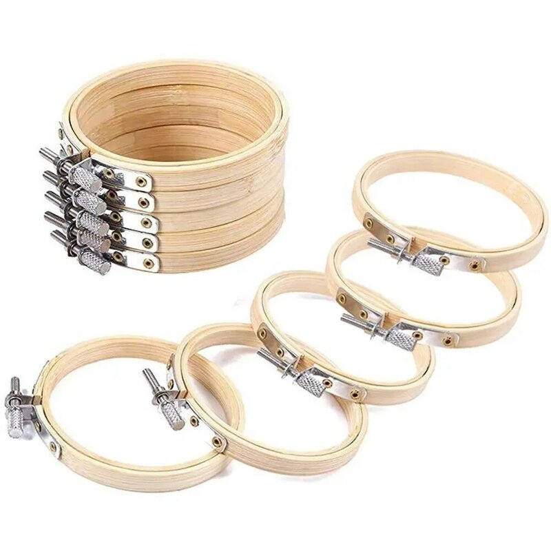 Fashion Bamboo Diy Cross Stitch Frame Embroidery Hoop Sewing Tools Round Loop
