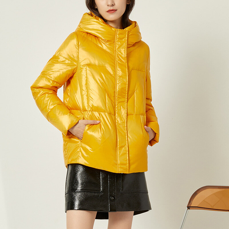 화이트 오리털 후드 재킷 코트, 캐주얼 방풍 코트 여성용 2022 패션 겨울 상품