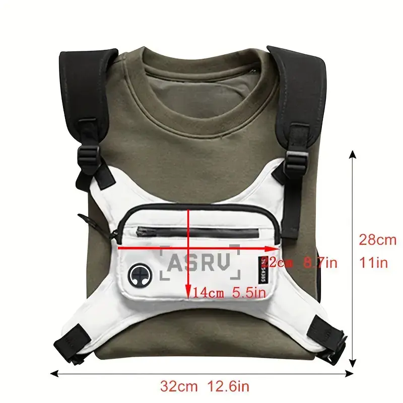 Zaino sportivo Fashion Chest Rig Bag for Men marsupio Hip Hop Streetwear Functional Chest borse per cellulare confezione maschile milwaubolo