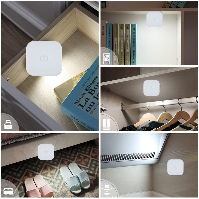 Novo led night light sensor de movimento inteligente led night lamp bateria operado wc lâmpada de cabeceira para sala corredor caminho wc da