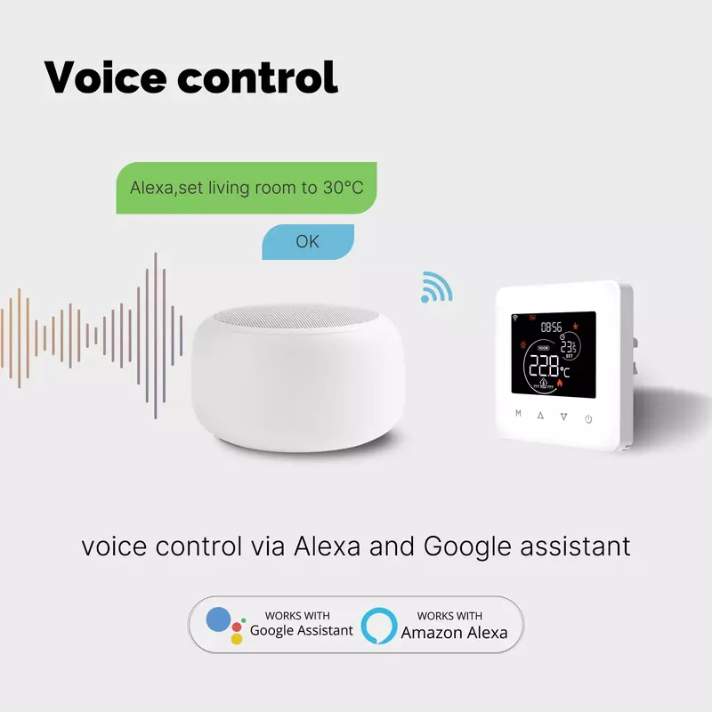 Tuya WiFi Thermostat Room Temperature Controller Water/Electric Floor Heating Gas Boiler App Control Work With Alexa Google Home