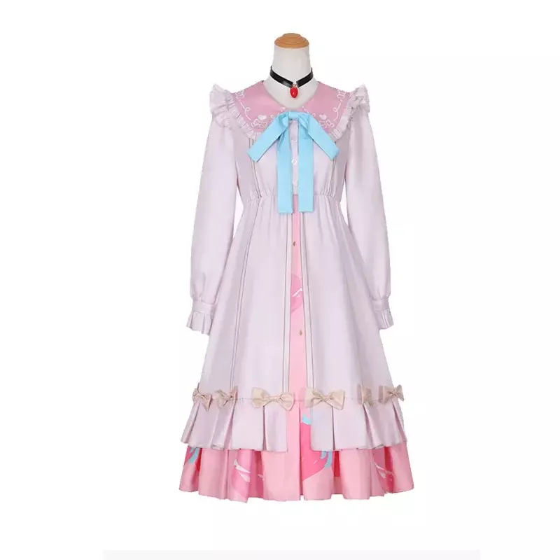 Momoi airi cos mehr springen cosplay projekt sekai bunte bühne feat kostüm momoi airi rosa lolita kleid halloween anzug perücke