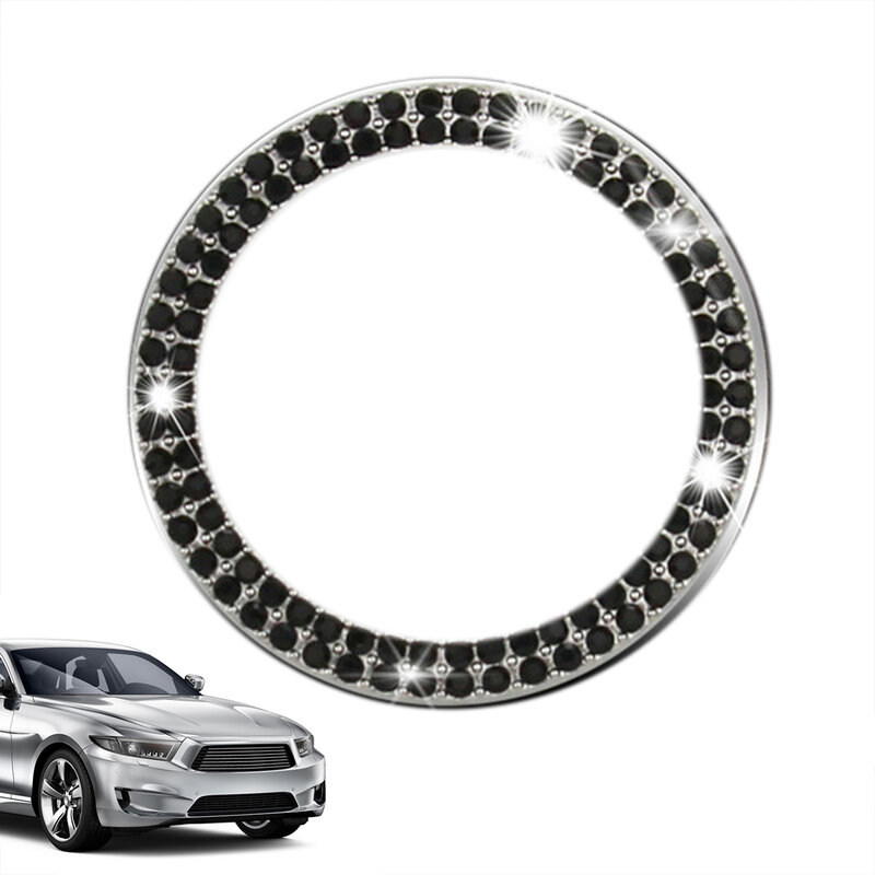Car Engine Start Stop decorazione anelli Bling accessori interni per auto per le donne Shiny Push To Start Button Sticker Rings per chiave