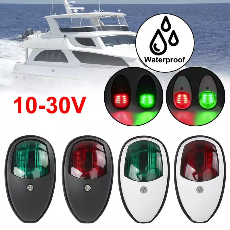LED 네비게이션 라이트, 해양 보트 요트 트럭 트레일러 밴 우현 포트 사이드 라이트, 신호 경고등, 10V-30V, 세트당 2 개