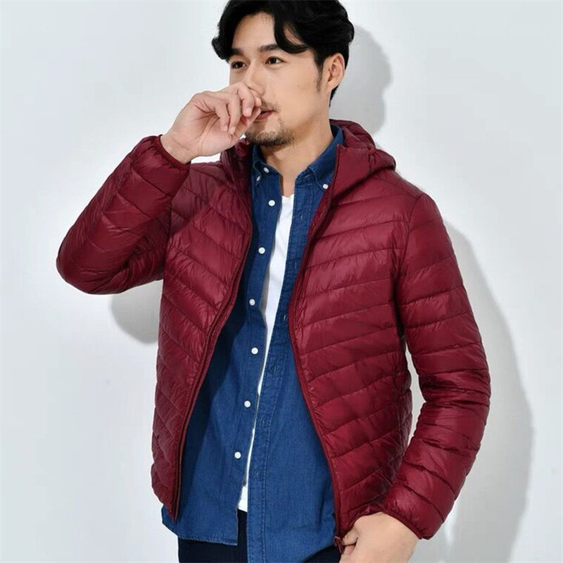 2024 nuovi arrivi autunno inverno piumini leggeri da uomo piumino portatile ripiegabile moda maschile colletto alla coreana piumini