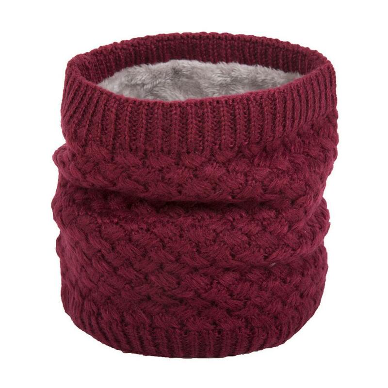 Women Man Winter Circle Neck Scarf Soft Thermal Woolen Yarn Collar Scarf