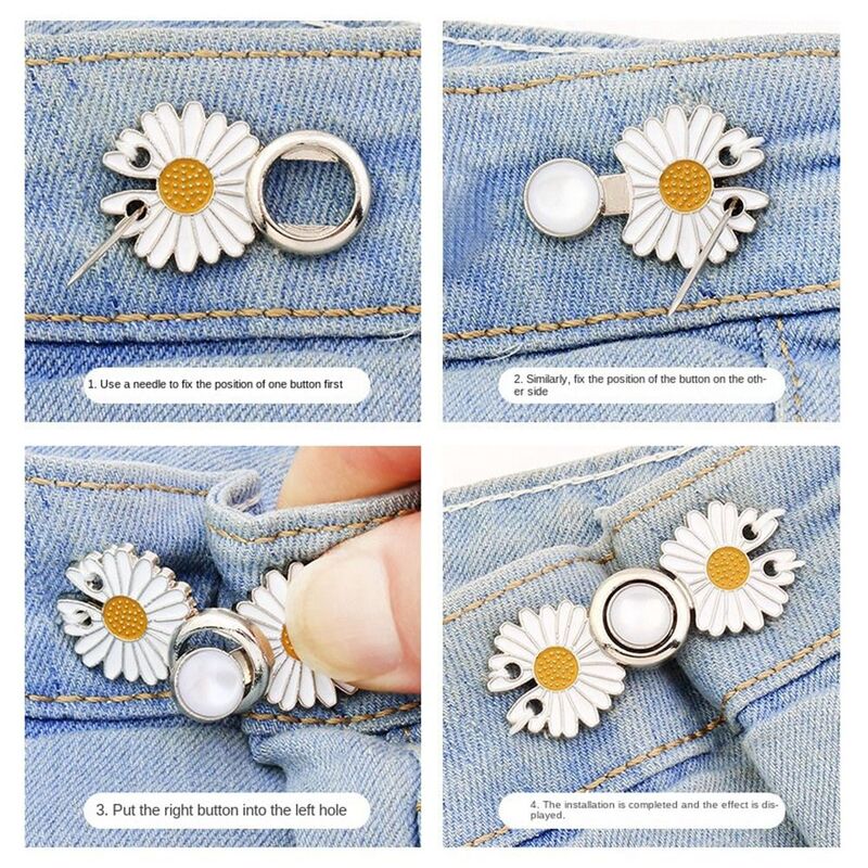 Metal Pins Waist Closing Button Clothing Accessories Jeans Ornaments Tighten Waist Button Adjustable Detachable Waist Clip