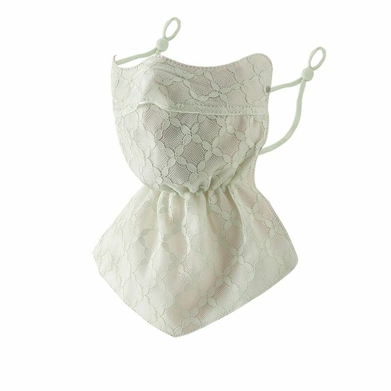 Quick Drying Ice Silk Mask Fashion Neck Protection Breathable Sunscreen Mask Bandana UPF50+ Anti-UV Hanging Ear Scarf for Women