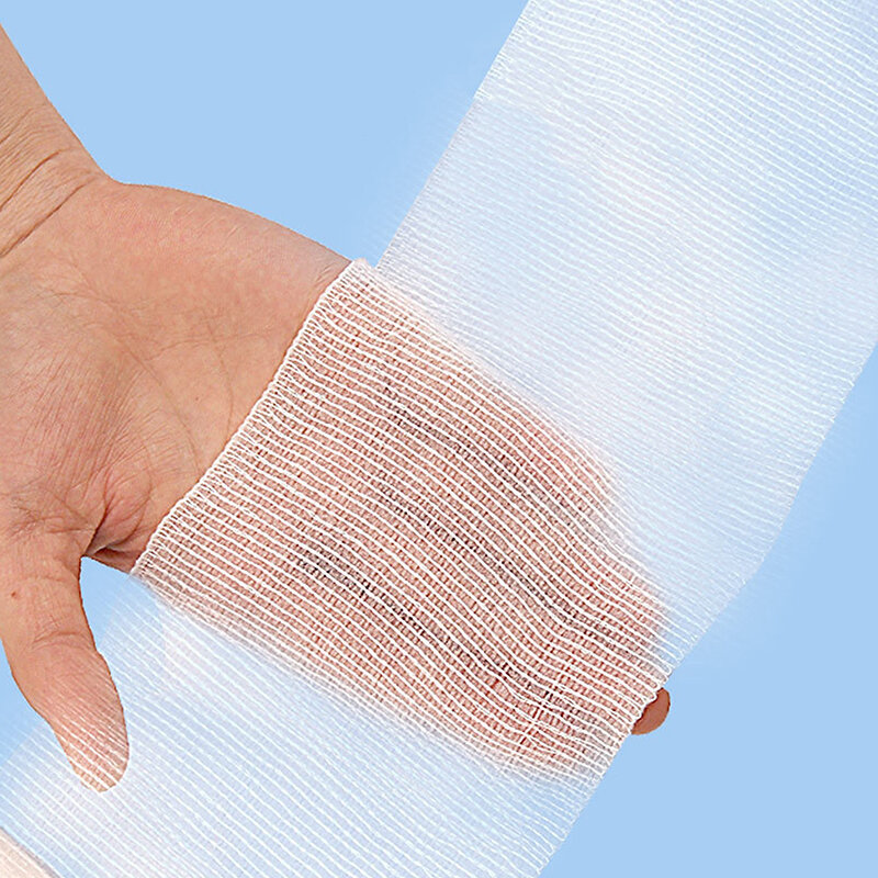 1 Roll Elastic Gauze Bandages Mesh Tie Bandage Wound Dressing Plaster 5cm/7.5cm/10cm/15cm X 4.5m Skin Friendly Breathable Patch