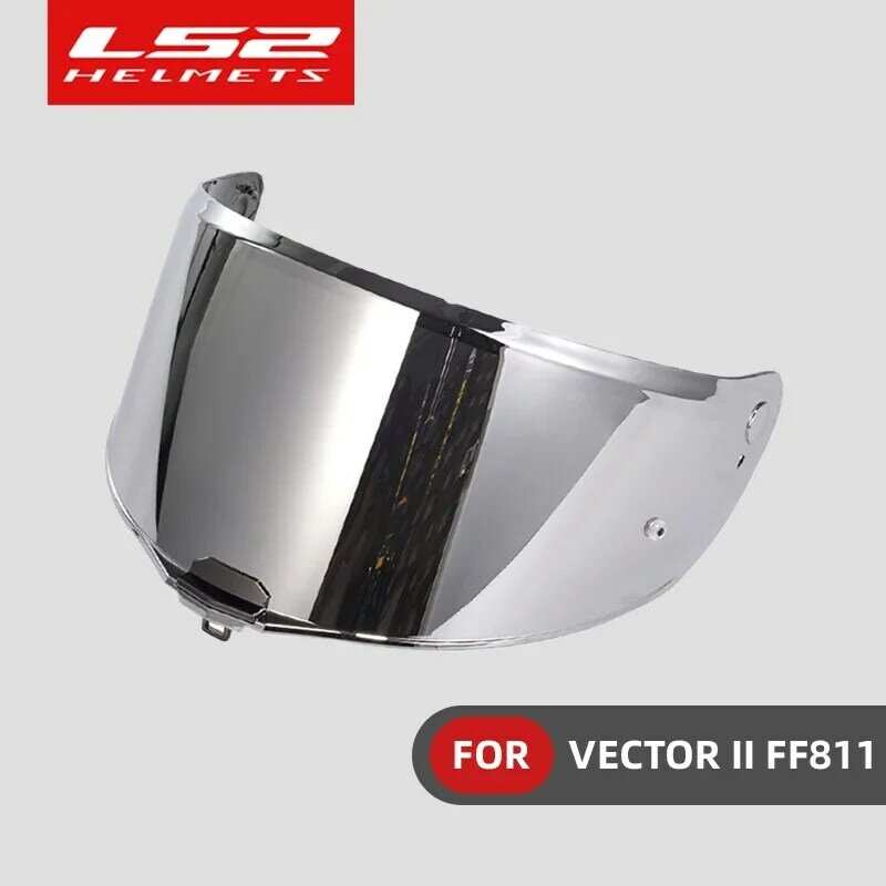 정품 LS2 바이저, 풀 페이스 오토바이 헬멧, 교체 렌즈, 블랙 이디듐 실버 바이저 베이스, FF811