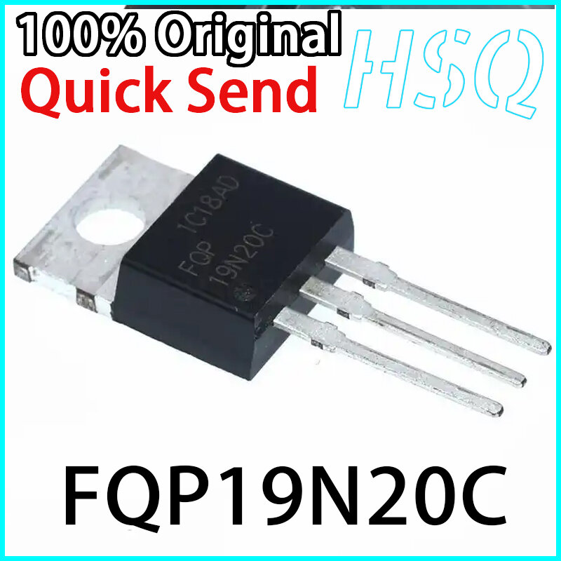 Transistor do efeito de campo do N-canal, FQP19N20C, 19A, 200V, TO-220, brandnew, original, 5 PCes