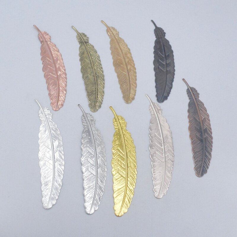 Retro Metal Feather Bookmark Ins DIY Handmade Feather Pendants Bookmark Ethnic Style Beautiful Bookmark Student Gifts