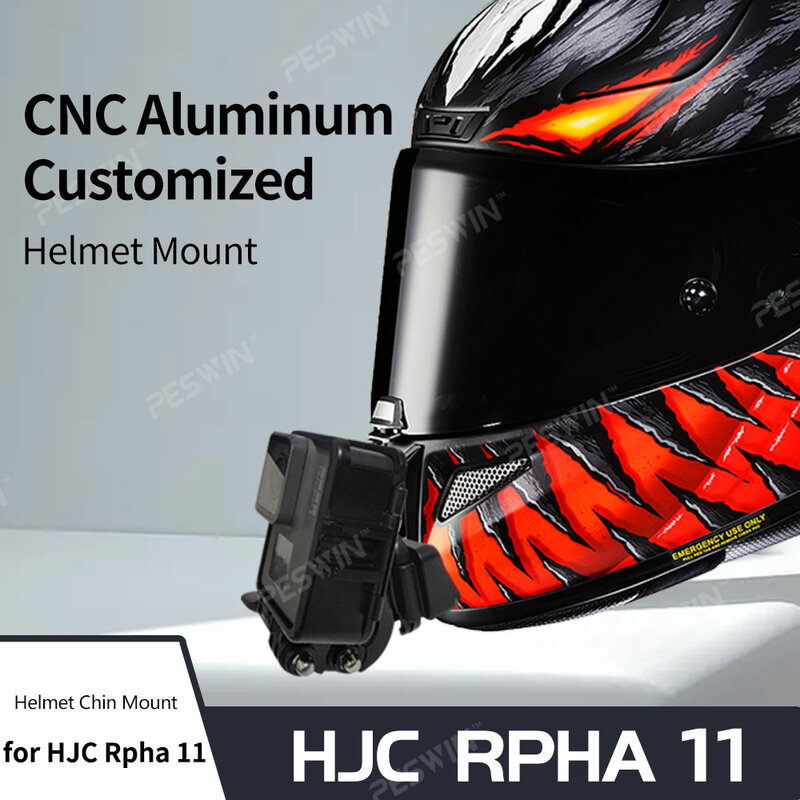 TUYU HJC RPHA 11 helm sepeda motor Aluminium disesuaikan dudukan dagu Untuk GoPro hero 12 11 10 9 8 7 Insta360 X4 kamera DJI