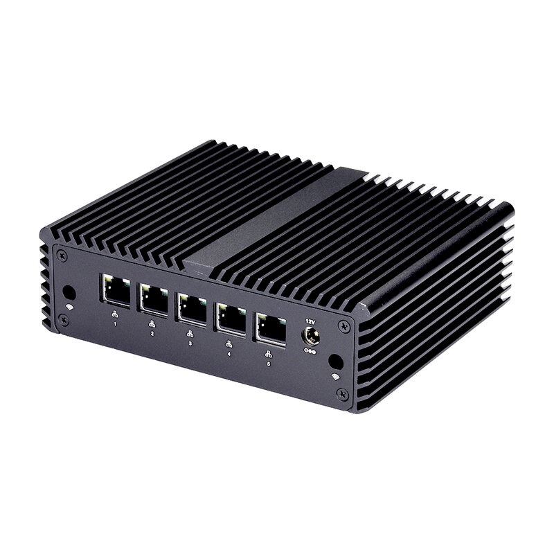 QOTOM-microdispositivo Firewall Q730G5, Q750G5, Celeron J4105, J4125, Quad Core, 5 x I225-V, 2,5G, LAN Gateway Router, Mini PC sin ventilador