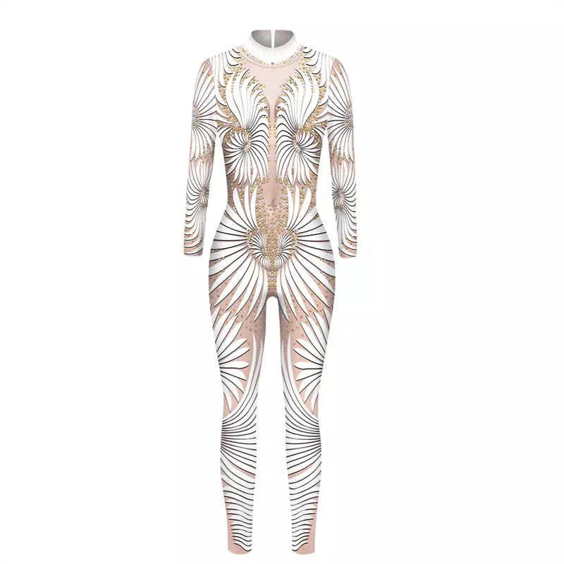 Zentai Women Sexy Slim tuta Cosplay Costume Halloween Party stampa 3D Catsuit body Fancy Clothing