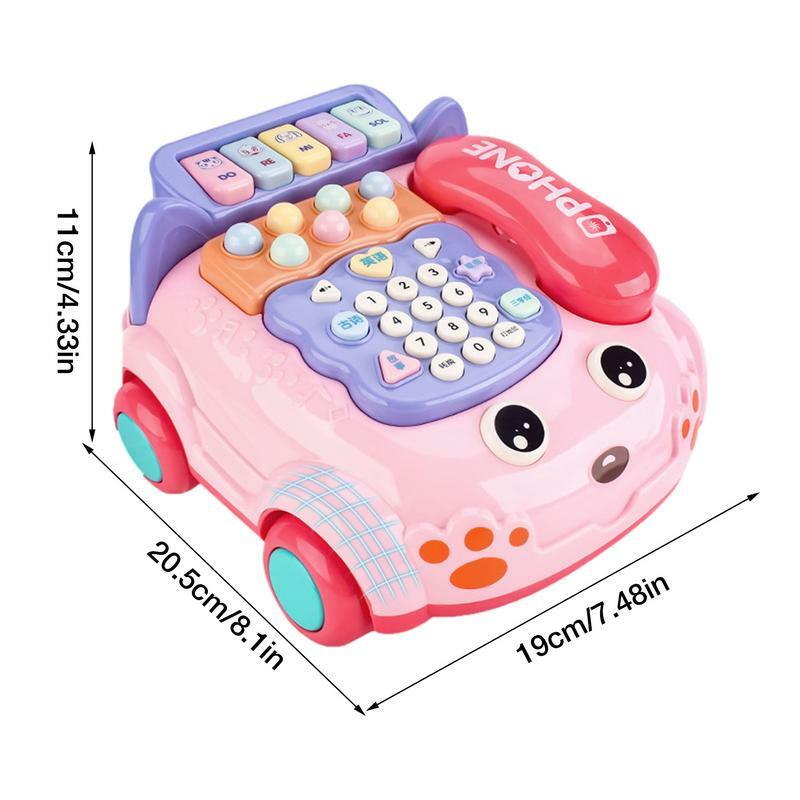 Mainan telepon anak, mainan telepon simulasi perkembangan desain kartun, mudah digunakan, Puzzle pendidikan dini musik Mobile
