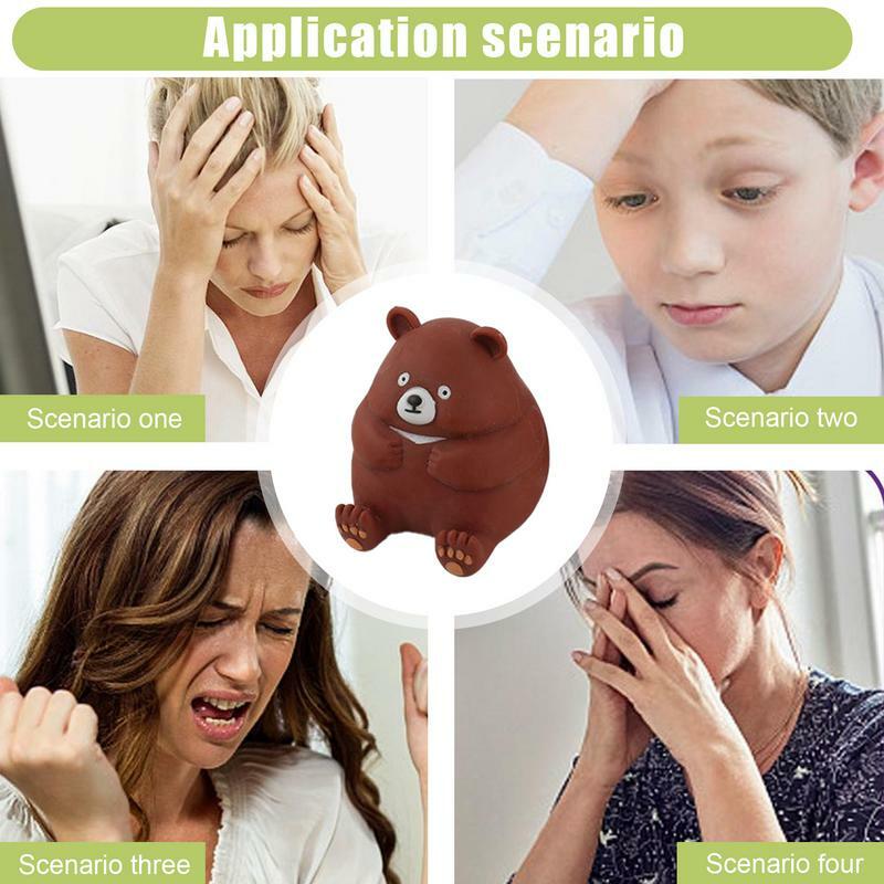 Juguete sensorial de dedo para apretar para niños, juguete de rebote lento, alivio del estrés, Animal Mochi, TPR, Favor de oso