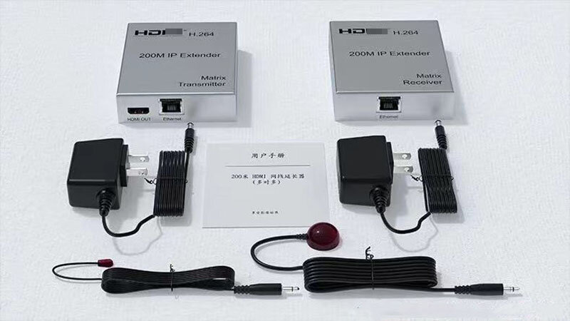 Extensor de matriz de 200M H.264 a través de Cable Ethernet Rj45 Cat6, compatible con receptor transmisor Multi a Multi HDMI para PS4 y PC