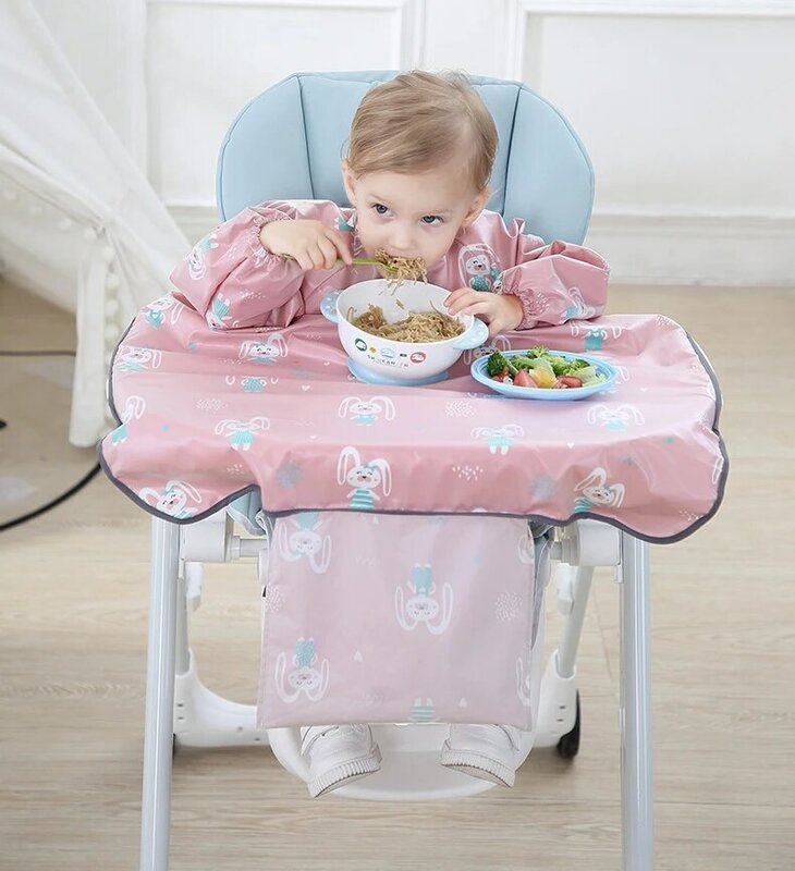 Mangiare artefatto Baby anti-sporco acqua integrata bavaglino Pad tavolo da pranzo sedia bambino manica lunga tuta auto-mangiare