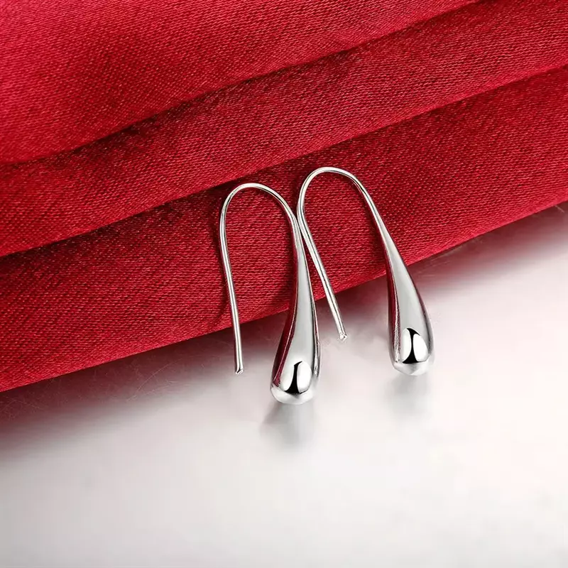 Neue heiße Verkauf Sterling Silber Ohrring hochwertige Mode Frau Schmuck Wasser tropfen Ohrringe Haken Weihnachts geschenke