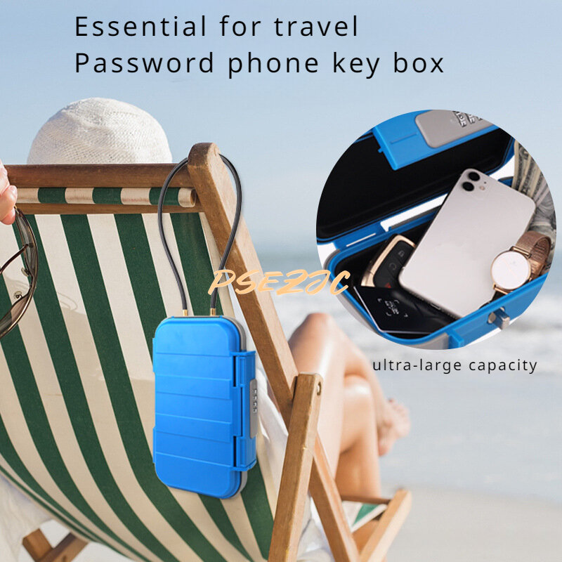 Caixa de armazenamento do telefone móvel portátil, senha, curso, hotel, praia, artigos preciosos