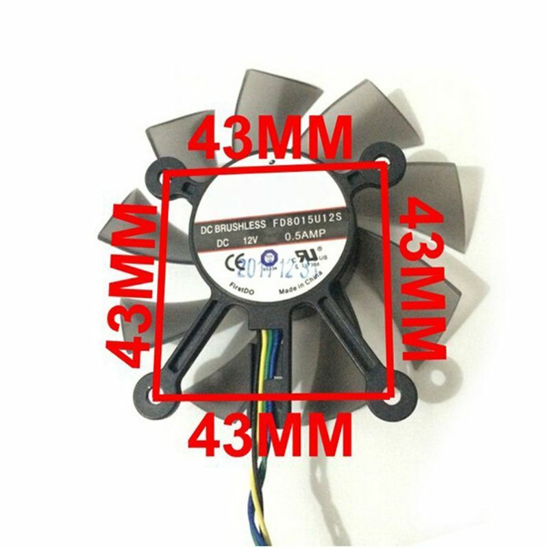 4-Pin Header Fan 75Mm FD8015U12S DC12V 0.5AMP 4PIN Koeler Ventilator Voor Asus Gtx 560 GTX550Ti HD7850 Grafische video Card Cooling Fans