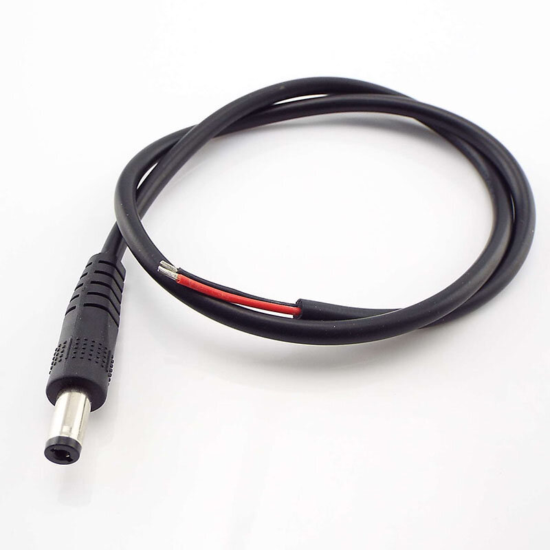 1/4 stücke DC-Stecker Buchse rechtwinklig 5,5x2,1mm 22awg 90-Grad-Netzsteckerversorgung Verlängerung kabel schwarzer Ladestecker-Winkel kabel