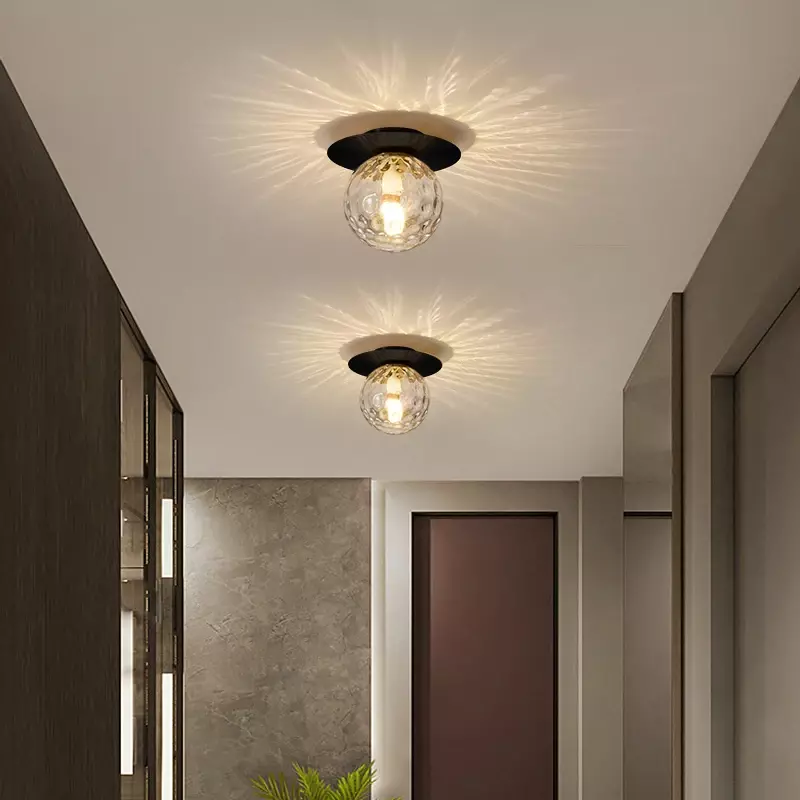Modern Luxury Glass LED Pendant Light Ceiling Lights for Restaurant Aisle Corridor Balcony Decoration Hanging Lamp