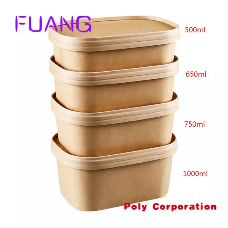 Custom  Custom disposable biodegradable catering takeaway food container food kraft paper lunch boxes packaging with your own lo