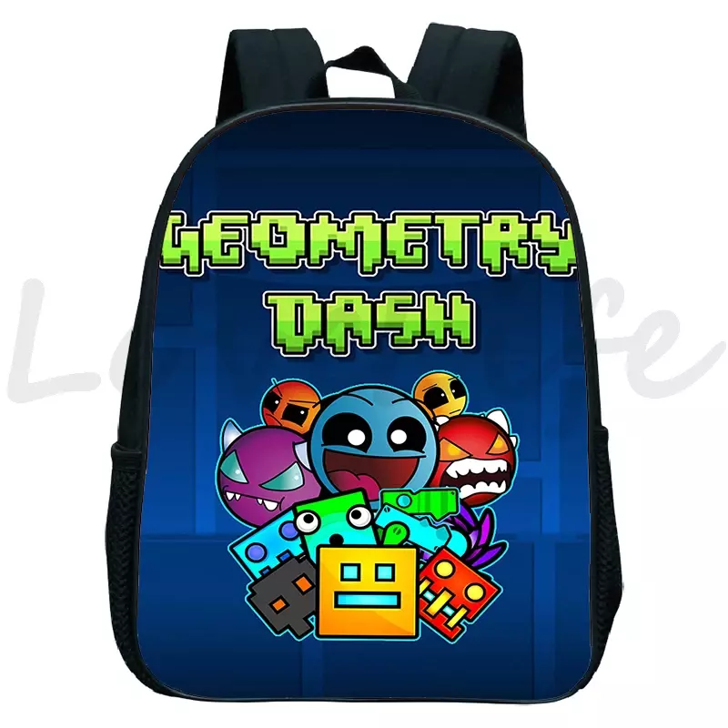Angry Geometry Dash Backpacks Boys Girls Rucksack Anime Small Bookbag Kids Cartoon Kindergarten School Bags Children Backpack