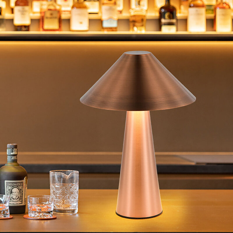Lampu meja LED tanpa kabel, lampu hias LED suasana kreatif dapat diisi ulang USB untuk ruang samping tempat tidur restoran kafe