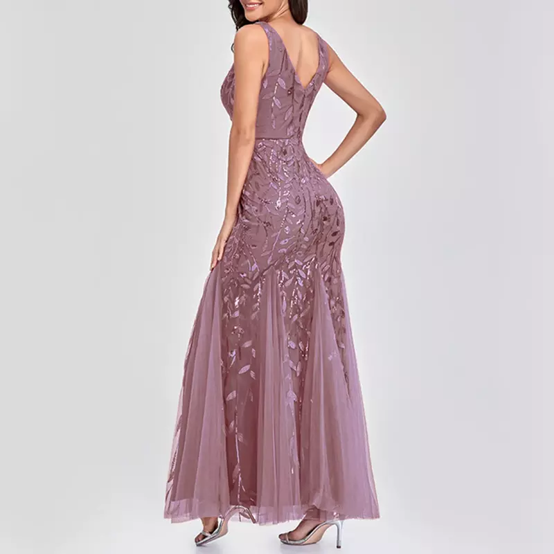 Fishtail druhna ślubna długa, maksi damska sukienka długość podłogi kobiece eleganckie sukienki wizytowe Party wieczór bal Gala Vestidos