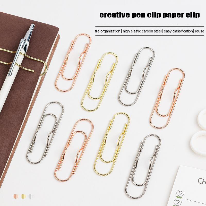 Multi-Purpose Paper Clips Paper Fix Clips Pen Holder Clips Notebook Pen Holder Book Pin For Notebook Journal Document Clips