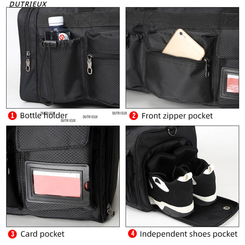 Outdoor Travel Fitness Bag with Shoe Pocket Gym Men Handbag Multifunction Shoulder Crossbody Casual Trip Sport Bags Sport Duffel