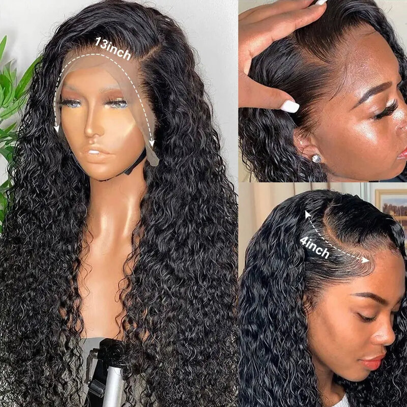 30 Inches Deep Wave Frontal Wig 13x6 Brazilian Curly Lace Front Human Hair Wigs Women Hd Pre Plucked Transparent Lace Front Wigs