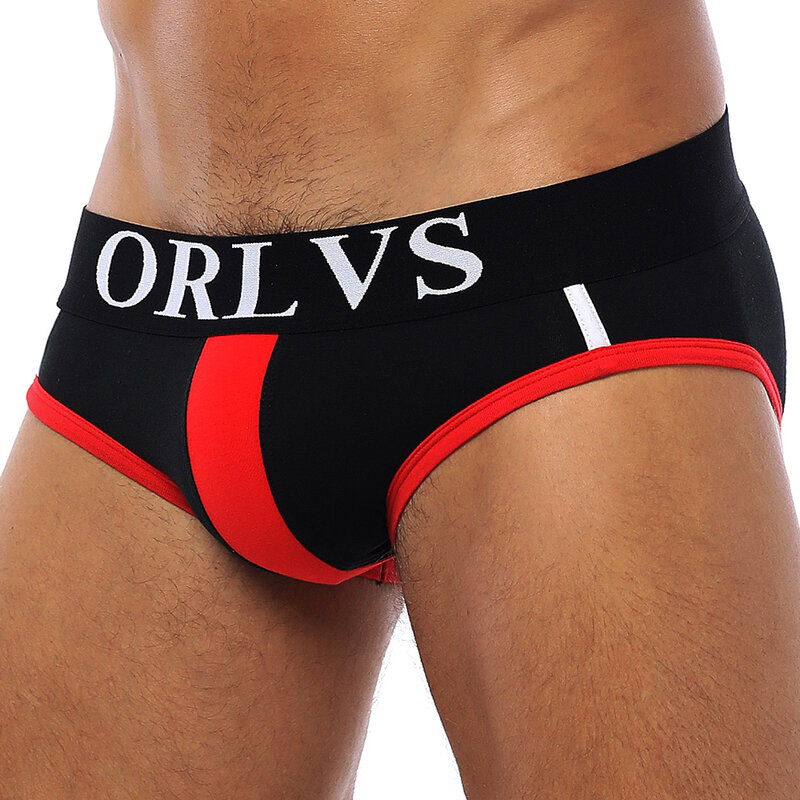 ORLVS Ropa Interior Sexi para Hombre, Calzoncillos Antideslizantes, Bikini Masculino de Marca, OR01