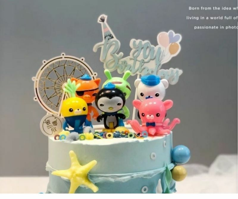 Octonauts-Figurines de dessin animé pour enfants, beurre, CreMobToys, Octopod Playset, Tweak, Souverain, Azii, Peso, Barnacles, Décoration de gâteau, Cadeau