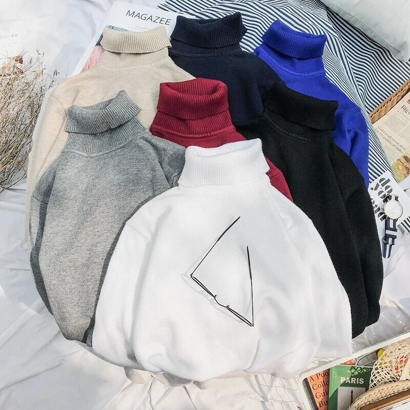 MRMT 남성용 터틀넥 스웨터 니트 스웨터, 얇은 캐주얼 보터밍 셔츠, 플러스 벨벳, 두꺼운 기질, 2024 브랜드, 신제품