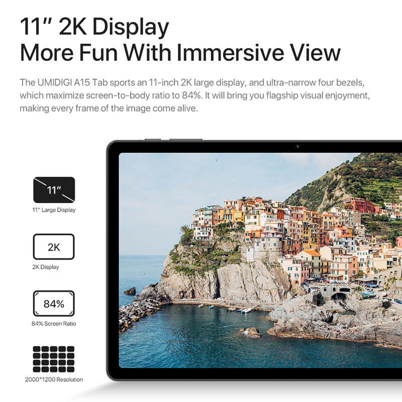 [Weltpremiere] umidigi a15 tab android 13 smart tablet 8 8gb ram 256gb rom 11 "2k hd display 7500mah mega batterie 13mp kamera