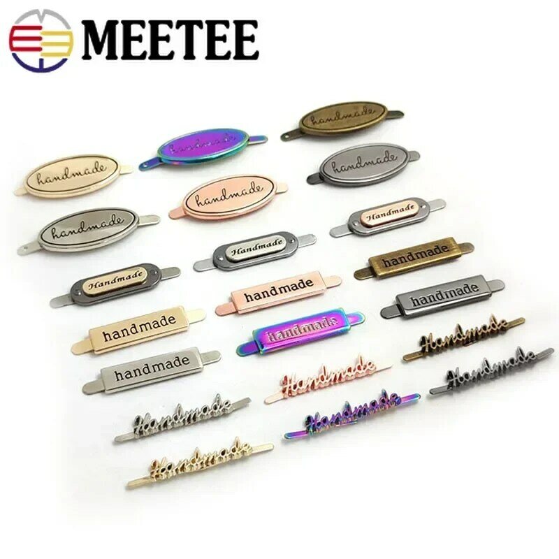 10/30Pcs Meetee Handmade Metal Bag Labels Pin Buckle Handcraft Mortise Clasp Webbing Decor Tag Button DIY Hardware Accessories