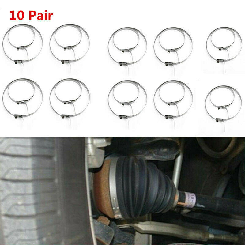 20 Pcs Universal Axle CV Joint Boot Crimp Clamp Kit Stainless Steel Driveshaft For Auto / ATV CV Car Replacement Part