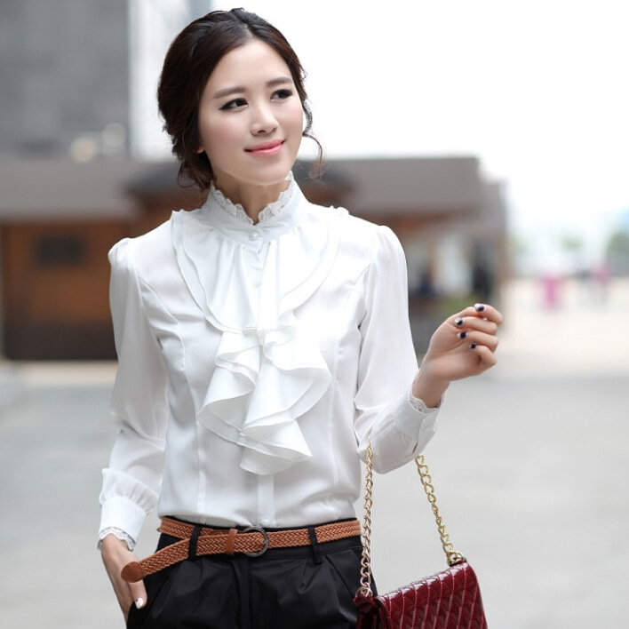 Blusa asimétrica con botones para mujer, camisa de manga larga con solapa, informal, de gran tamaño, elegante, Primavera