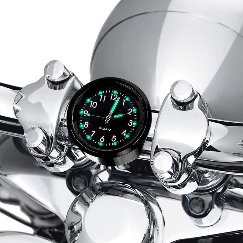 Motorcycle Bike Clock Chrome Waterproof  MotorHandlebar Mount Quartz  Watch Aluminum Luminous Clock MotorAccessori