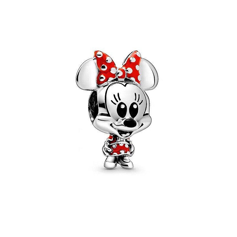 Disney-colgante de plata de ley 925 para mujer, abalorios originales de animales, Stitch, Minnie, Mickey, Pandora, regalo de joyería