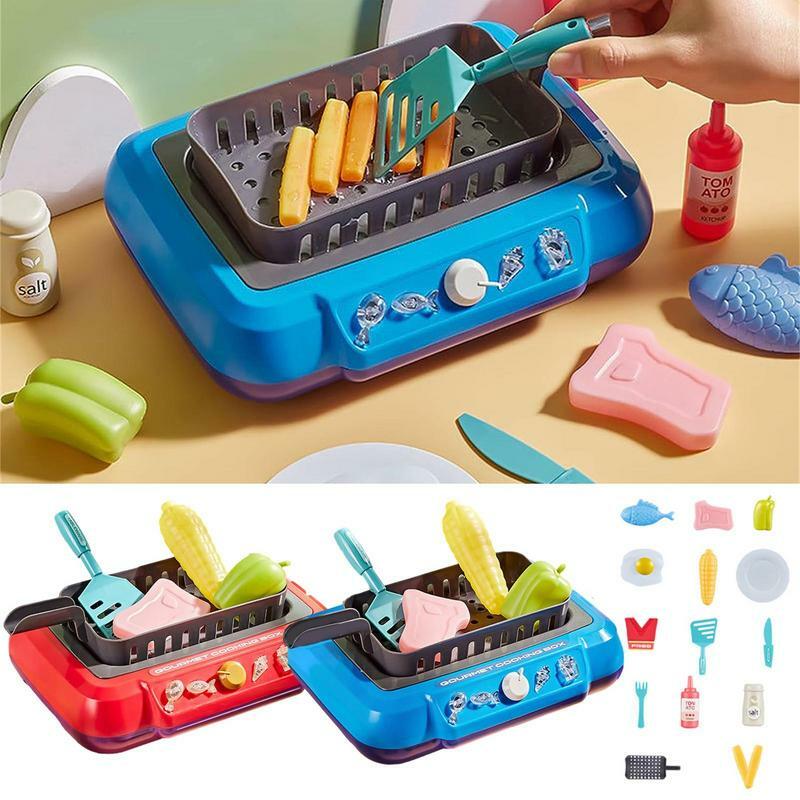 Set di giocattoli per macchine da cucina per bambini giocattoli da cucina con musica e simulazione che cambia colore chiaro finta di giocare a giocattoli regalo per bambini