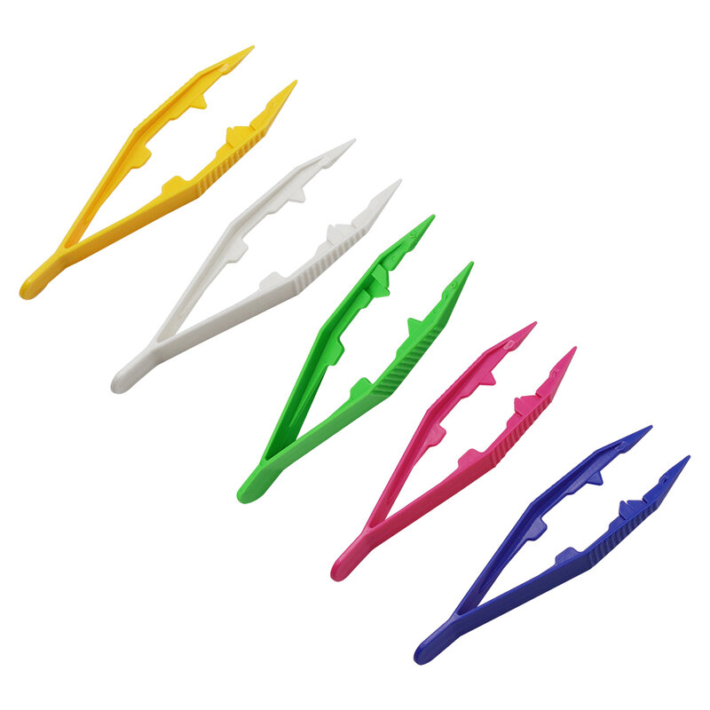 Pinset klip plastik tahan lama, untuk manik-manik kerajinan alat buatan tangan aneka warna ringan dan mudah digunakan untuk anak-anak dan dewasa