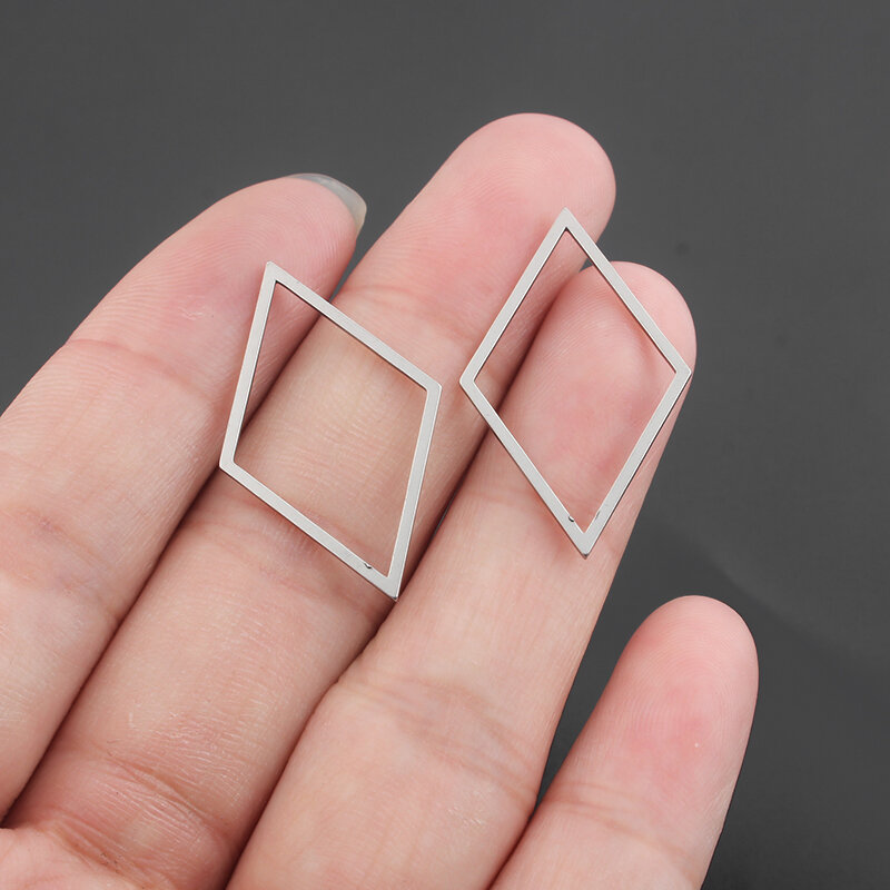 10 Stuks Rvs Vierkante Ster Ovaal Diamant Oog Frame Connectoren Voor Diy Ketting Armband Oorbellen Sieraden Maken Benodigdheden