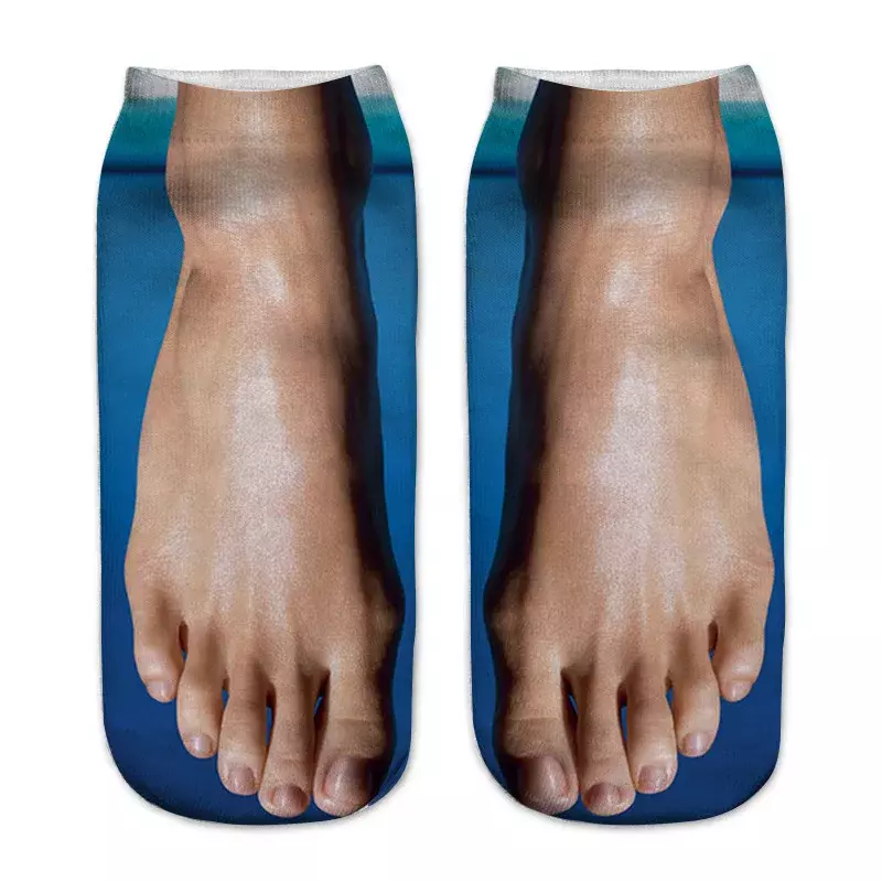 Calzini 3D stampati con piede carino per donna Kawaii calzini creativi divertenti casuali bassi calzini in cotone per ragazze alla caviglia Femme Happy Calcetines Sox