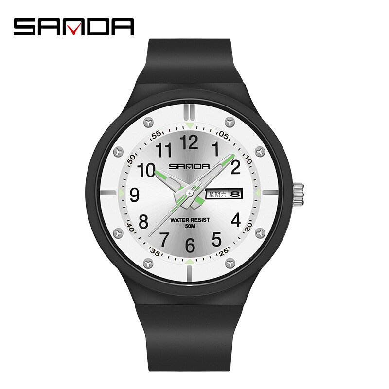 SANDA 9012 zegarki studenckie moda prosty trend zewnętrzny wodoodporny kalendarz cyfrowe fluorescencyjne zegarki na rękę dla chłopca i dziewczynki