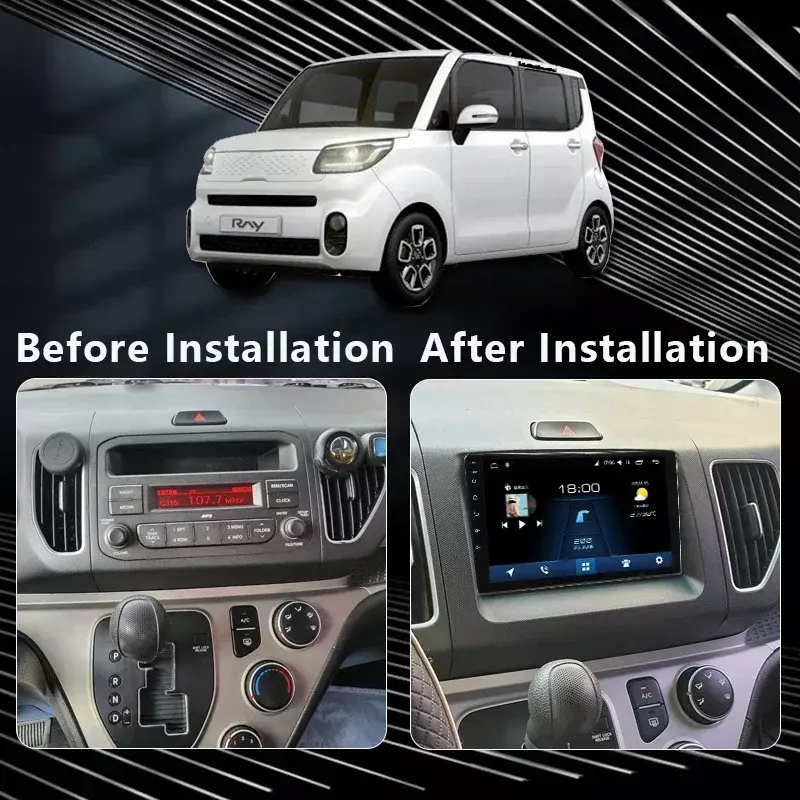 QSZN 차량용 라디오 멀티미디어 비디오 플레이어, GPS AI 음성 카플레이, 4G 내비게이션 스테레오, 기아 레이 2011-2017, 2K QLED, 안드로이드 13 용, 9 인치